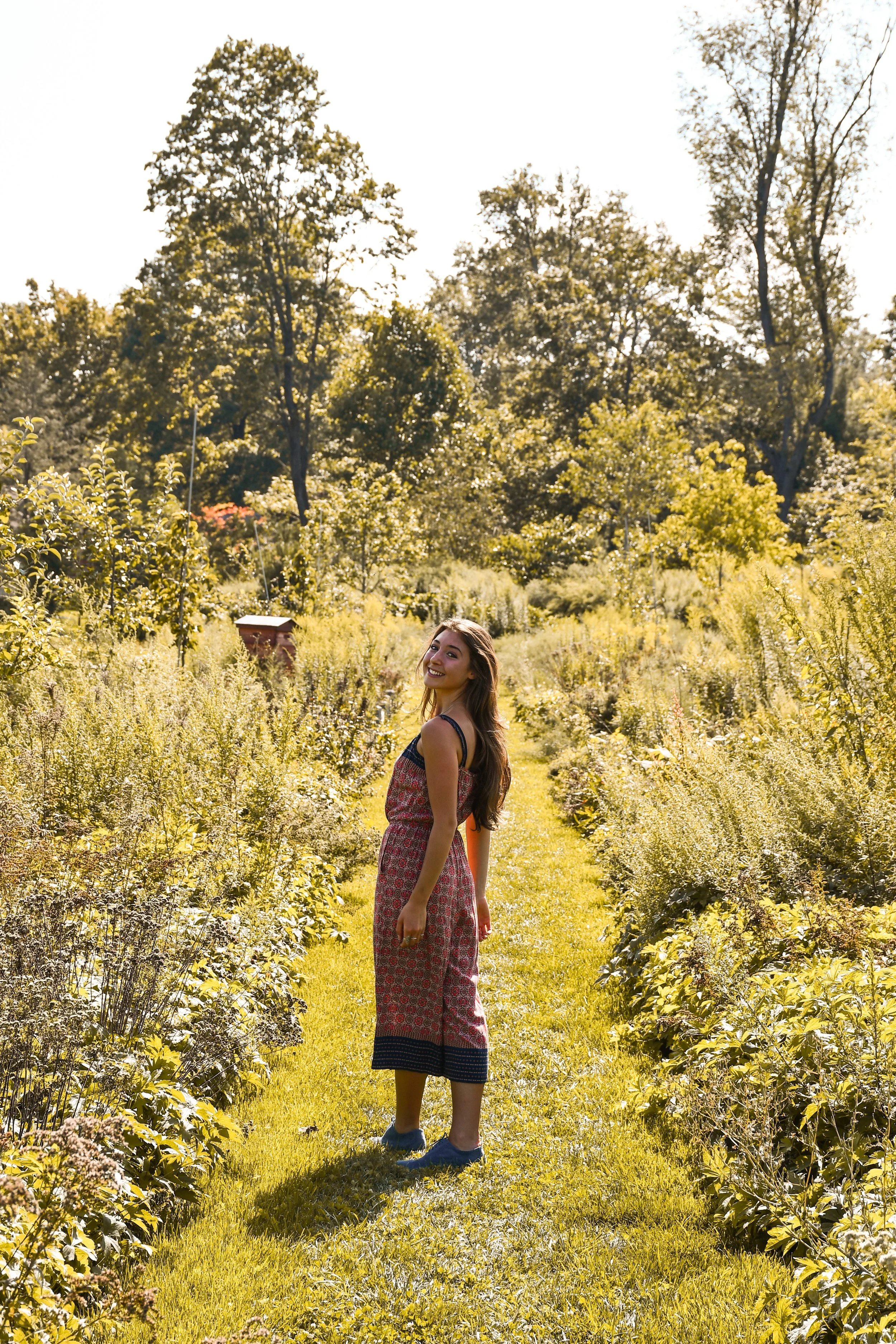 Sophia walking outdoors